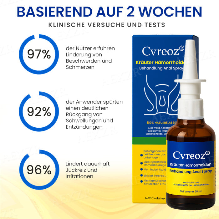 [Offizieller Shop] Cvreoz® Kräuter Hämorrhoiden Behandlung Anal Spray — In 7 Tagen schmerzfrei – garantiert!